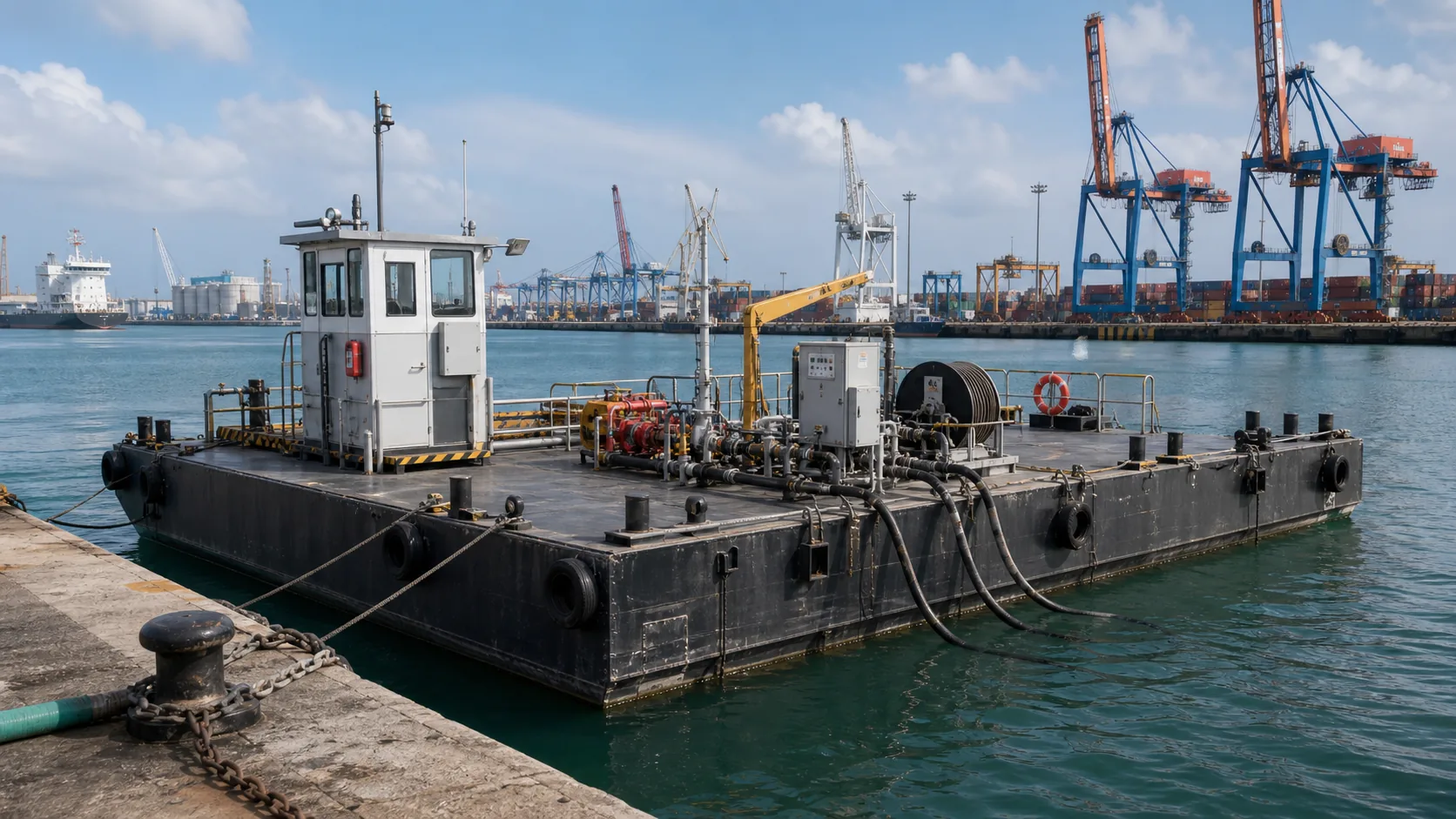 Fuel / Pump Pontoon Barge Design view 4