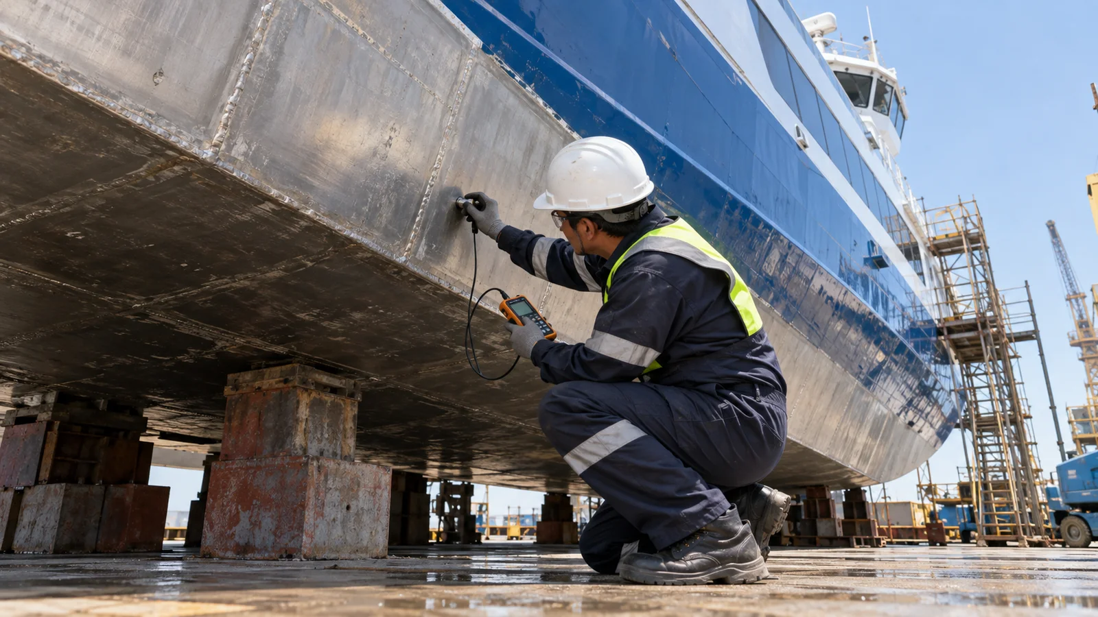 Editorial illustration: Fast Ferry for Sale: What High Speed Craft Buyers Should Check Before Making an Offer