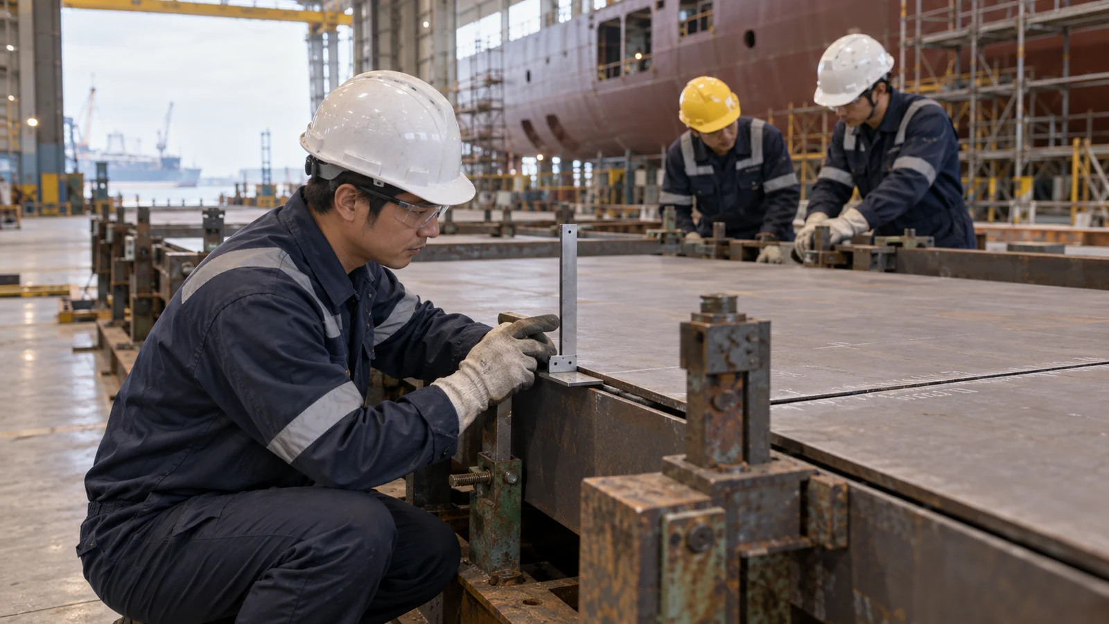 Editorial illustration: How to Reduce Rework in Shipyard Steel Fabrication