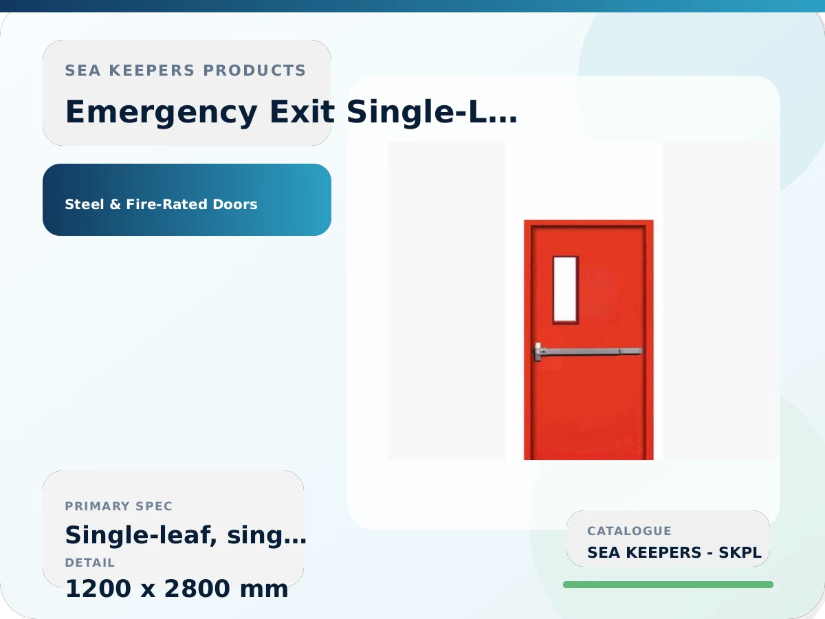 Emergency Exit Single-Leaf Door with Panic Bar