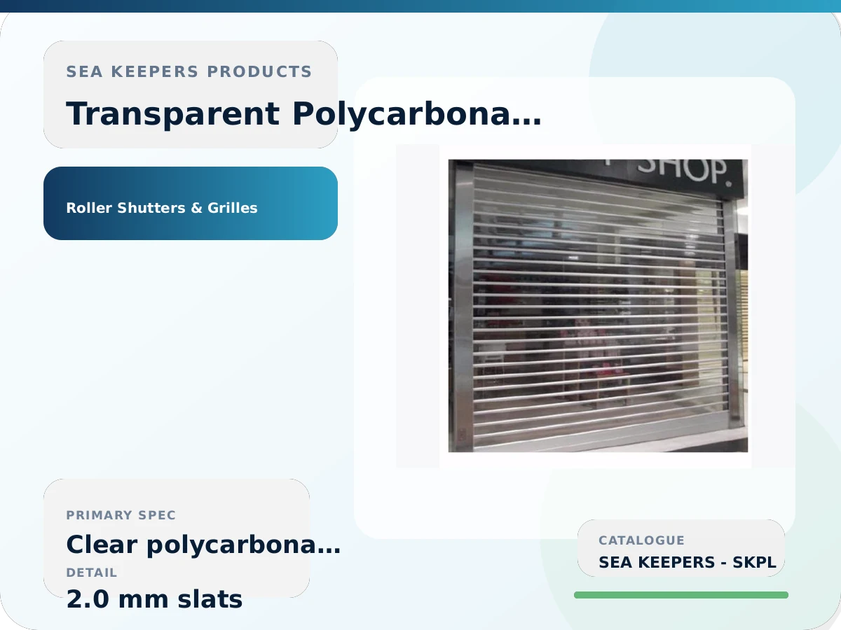 Transparent Polycarbonate Roller Shutter